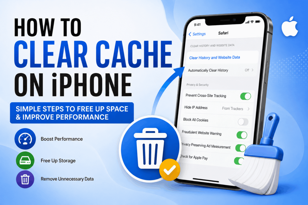 How to clear cache on iPhone using Safari settings to free up storage and improve performance