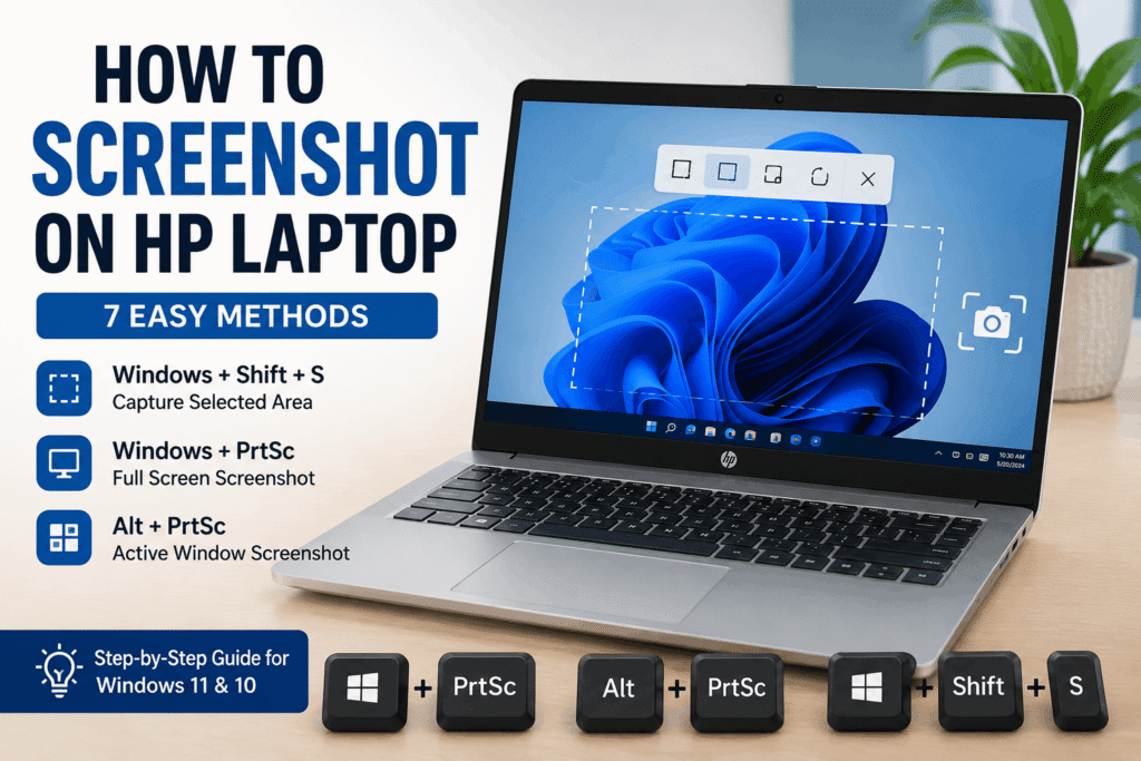 How to screenshot on an HP laptop using Windows 11 keyboard shortcuts and the Snipping Tool