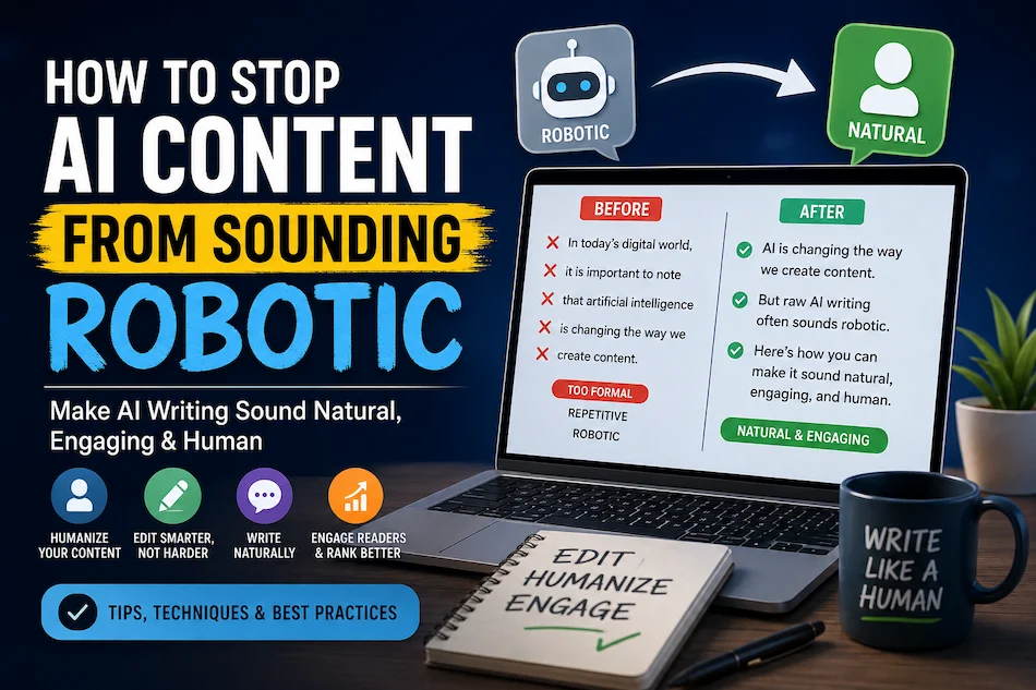 How to stop AI content generation from sounding robotic by editing AI writing to make it natural and human-like